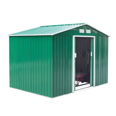 Outsunny Casuta Pentru Ustensile de Gradina din Lamiera si Fier Verde 277x191x192cm