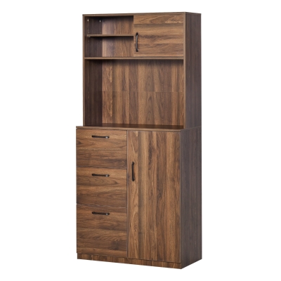 HOMCOM Dulap Modern cu 3 Sertare si dulapioare mobila camara din lemn