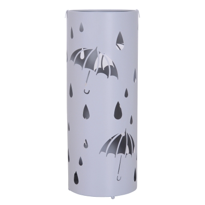 Homcom Suport pentru Umbrele in Metal cu Scurgere Gri Deschis