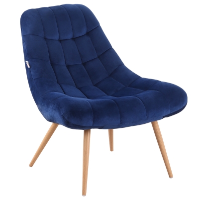 HOMCOM Fotoliu Modern Capitonat Fotoliu pentru Dormitor Extra Large Tesatura Albastra