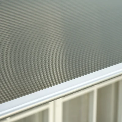 Outsunny Copertina de Exterior din Policarbonat pentru Usi si Ferestre cu Kit de Montare 100x100x26cm - Maro(m-8)