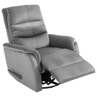 HOMCOM Fotoliu Relax Modern din Tesatura Gri cu Spatar Reclinabil de 140°
