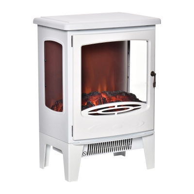HOMCOM Semineu Electric Efect Flacara 3 Laturi Deschise Temperatura 1000W-2000W