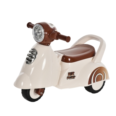 Homcom Jucarie Motocicleta Triciclu pentru Copii 12-36 luni Fara Pedale cu Lumini si Sunete Realiste Bej si Maro