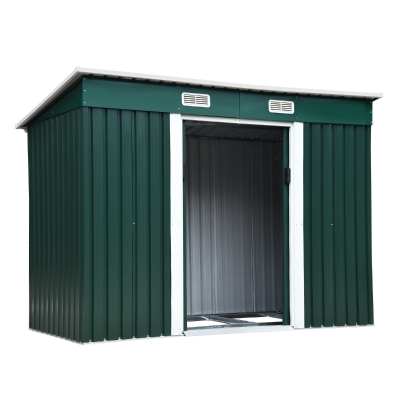 Outsunny Dulap pentru Ustensile de Grădină din lamieră de Oțel 255x133x182cm Verde