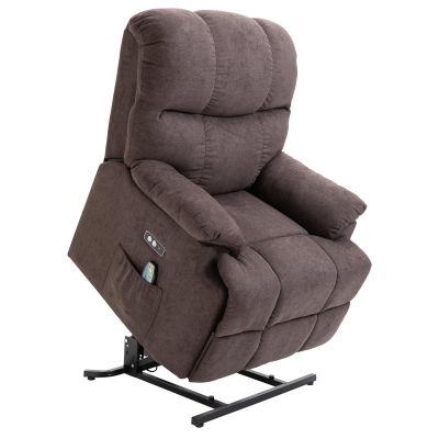 HOMCOM Fotoliu Relax electric rabatabil cu mecanism de ridicare Maro 80x97x104cm