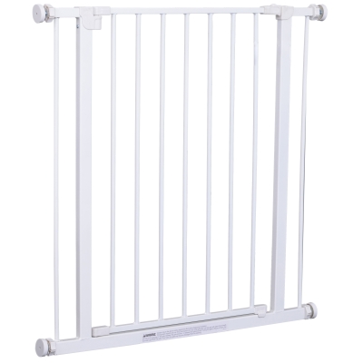 PawHut Poarta de Siguranta pentru Copii si Animale de Companie Alb 76 x 72-82 cm