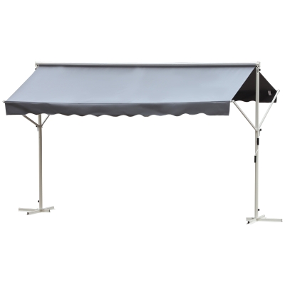 Outsunny copertina de soare reglabila, 295x294cm, gri