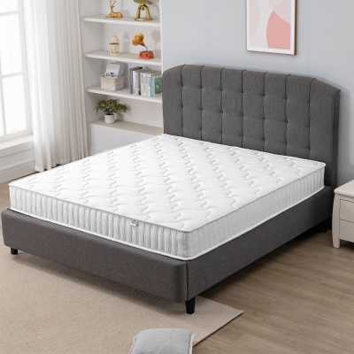 HOMCOM Saltea matrimoniala cu spuma de memorie si arcuri impachetate independente 180x190cm, grosime 20cm