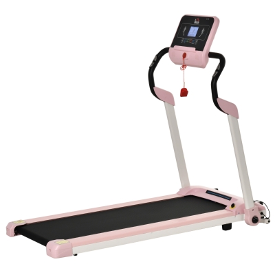 HOMCOM Laufband Zusammenklappbar Rosa 147 cm x 74 cm x 125 cm