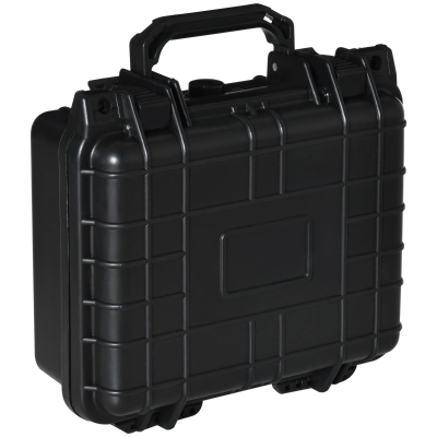 Outsunny 2er-Set Wertsachenkoffer mit Rollen und 2 Griffen, wasserdicht, mit Luftventil, 26 cm x 22 cm x 12 cm, Schwarz