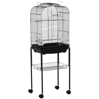 Cage à oiseaux volière amovible sur roulettes avec accessoires