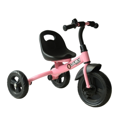 HOMCOM Triciclo para niños de más de 18 meses con Timbre Guardabarros y Ruedas de Seguridad Color Rosa 74x49x55cm