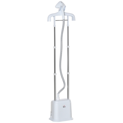HOMCOM Upright Garment Clothes Steamer with 6 Steam Setting and 1.7L Water Tank White
