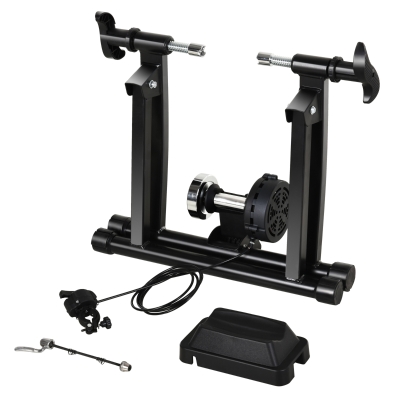HOMCOM Rodillo de Bicicleta Entrenamiento Plegable con Resistencia Magnética Ajustable de 5 Niveles para Ruedas de 700C o 26-28 Pulgadas para Interior 54,5x47,2x39,1 cm Negro