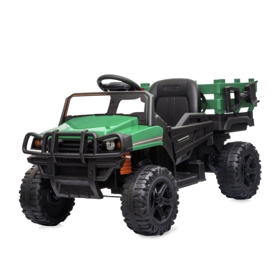HOMCOM Coche Eléctrico para Niños de +3 Años Todoterreno con 2 Motores Control Remoto 2,4 GHz Batería Recargable 119x64,5x65 cm Verde