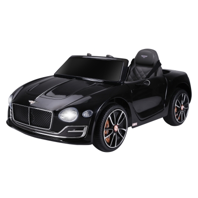 HOMCOM Coche Eléctrico para Niños +3 Años 2 Modos de Control con Música Faros Retroceder Bentley GT Licencia Automóvil Infantil 108x60x43 cm Negro