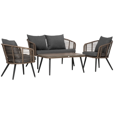 Outsunny Gartenmöbel Set 4-teilig Polyrattan