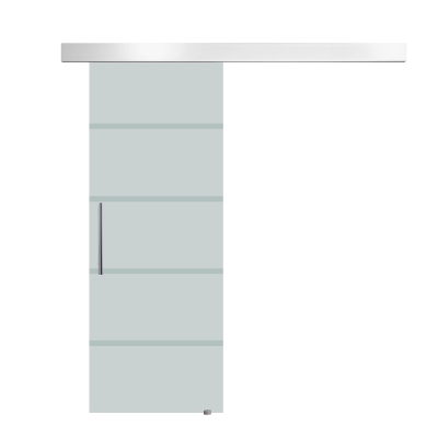 HOMCOM Puerta Corredera con Cristal Translúcido de Seguridad 90x205 cm Puertas Corrediza Deslizantes sin Obra