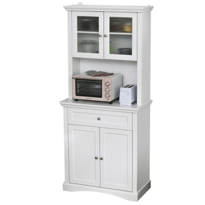 HOMCOM® Küchenschrank mit Schublade Hochschrank 2 Verstellbare Ablagen MDF