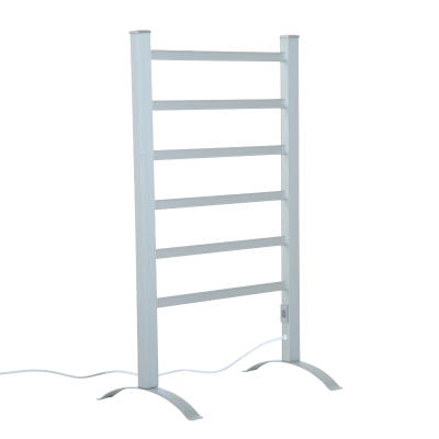 HOMCOM Handtuchheizkörper Handtuchwärmer Beheizte Handtuchhalter 6 Heizstäbe Silber 530 x 900 mm