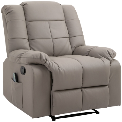 HOMCOM Massagesessel Kunstleder Grau 94 cm x 99 cm x 99 cm