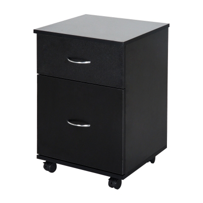 HOMCOM® Kommode Schubladenschrank auf Rollen 58cm schwarz