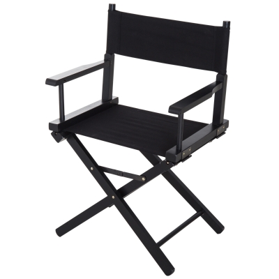 HOMCOM Regiestuhl Gartenstuhl Klappstuhl Stuhl Landhaussessel Sessel Schwarz L54 x B40 x H83 cm