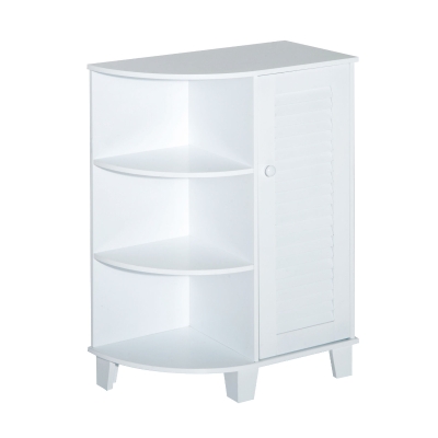 HOMCOM Eckschrank Badezimmerschrank Badschrank Badregal Schrank Weiß 60x30x80cm