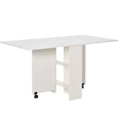 HOMCOM Esstisch Klapptisch Schreibtisch Beistelltisch Tisch Ablagefläche Holz Weiß 80 x 140 x 74 cm
