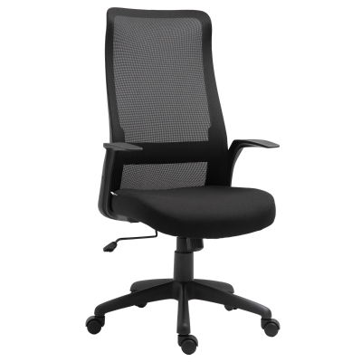VINSETTO Bürostuhl mit Mesh-Gewebe Schwarz 62 cm x 62 cm x 122 cm