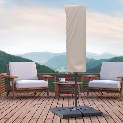 Outsunny Parasol Pokrowiec ochronny Odporny na warunki pogodowe Wiatroszczelny Zapięcie na linę Łatwe czyszczenie Na zewnątrz, do parasola na wysięgniku, Ø 57 x 160 cm Khaki