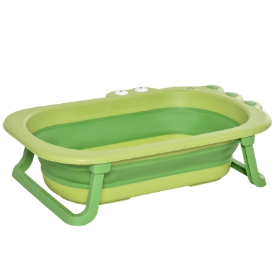 HOMCOM Baby-Badewanne im Krokodil-Design Grün 80 cm x 53,9 cm x 20,8 cm