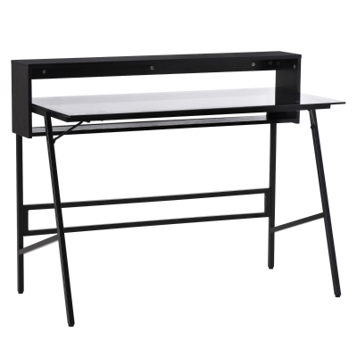 HOMCOM Computertisch mit Ablagen Schwarz 115 cm x 55 cm x 90 cm