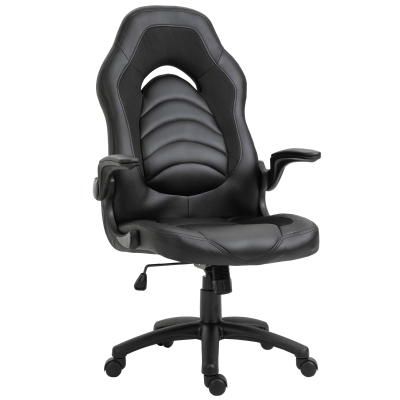 VINSETTO Gaming-Stuhl mit PU-Leder Schwarz 64 cm x 68,5 cm x 127 cm