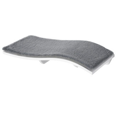 PawHut Katzenbett Katzenliege Katzen Wandliege Katzenregal Wandmontage Plüsch MDF Grau+Weiß 53 x 28 x 12 cm