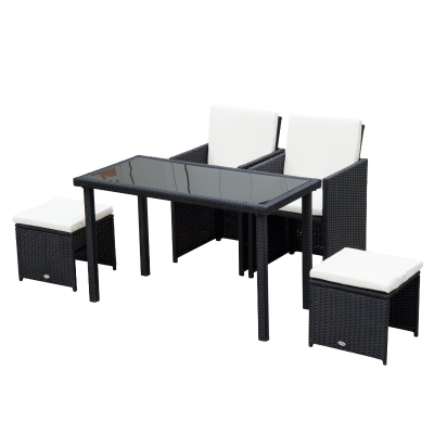 Outsunny Polyrattan Sitzgruppe 11tlg. Set 120 cm x 60 cm x 72 cm