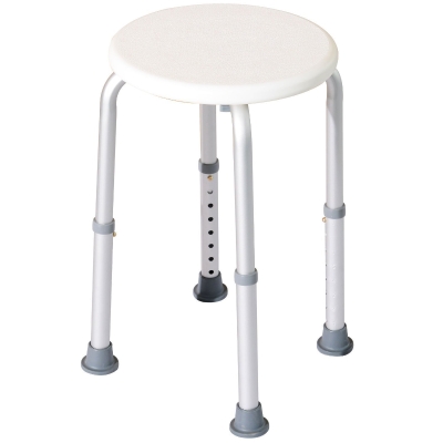 HOMCOM Duschstuhl Badehocker Badestuhl Duschhocker Duschsitz Badhilfe höhenverstellbar (Duschhocker/rund)