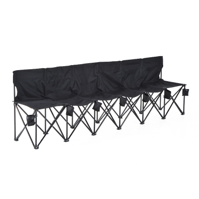 Outsunny® Campingbank Faltbank 6-Sitzer mit Tragetasche schwarz