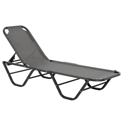 Outsunny Sonnenliege Aluminium 163 cm x 58,5 cm x 89 cm