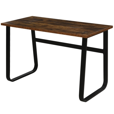 HOMCOM Schreibtisch, Computertisch, PC Tisch, Bürotisch,Industrie-Design, Spanplatte, Stahl, Braun 115 x 58 x 74,5 cm