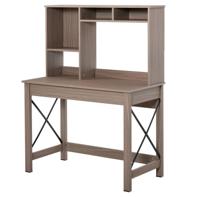 HOMCOM Schreibtisch mit Regalen Braun 105 cm x 50 cm x 137, 5 cm
