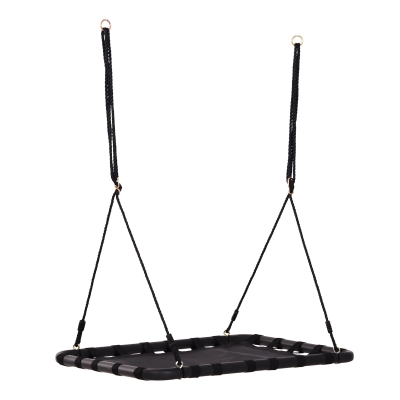 HOMCOM Nestschaukel Kinderschaukel Outdoor Schaukel Gartenschaukel bis 100 kg belastbar Metall + Netzstoff Schwarz 100 x 76 x 4 cm