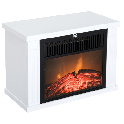 HOMCOM® Elektrokamin Weiß| 1200 W | Kompakt | 34 x 17 x 25 cm
