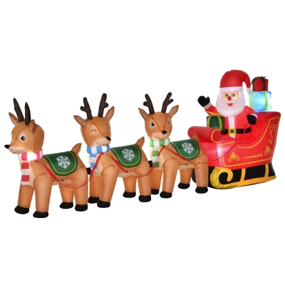 HOMCOM Aufblasbarer Weihnachtsmann 319 cm x 59 cm x 132 cm