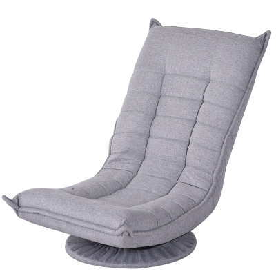 HOMCOM® Bodensitzkissen und Rückenkissen Klappstuhl Polsterauflage Leinen Hellgrau 64 x 93 x 80 cm
