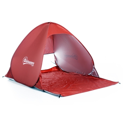 Outsunny® Wurfzelt Pop Up Zelt Strandmuschel Campingzelt rot
