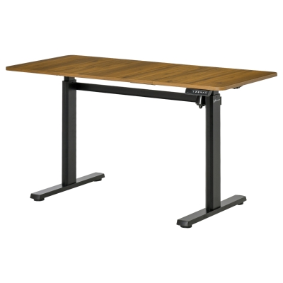 Vinsetto elektrischer Computertisch höhenverstellbarer Schreibtisch Braun 140 cm x 60 cm x 72-122 cm