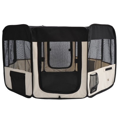 PawHut Welpenauslauf Freilaufgehege Tierlaufstall Laufstall Welpenzaun 600D Oxford Ø120 x H58 cm