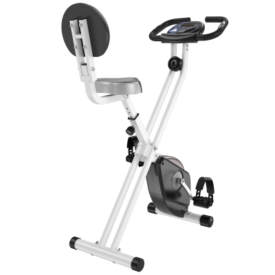 HOMCOM Heimtrainer F-Bike Fahrradtrainer mit 8 stufig einstellbarem Magnetwiderstand höhenverstellbar Stahl Schwarz+Weiß 43 x 97 x 109 cm